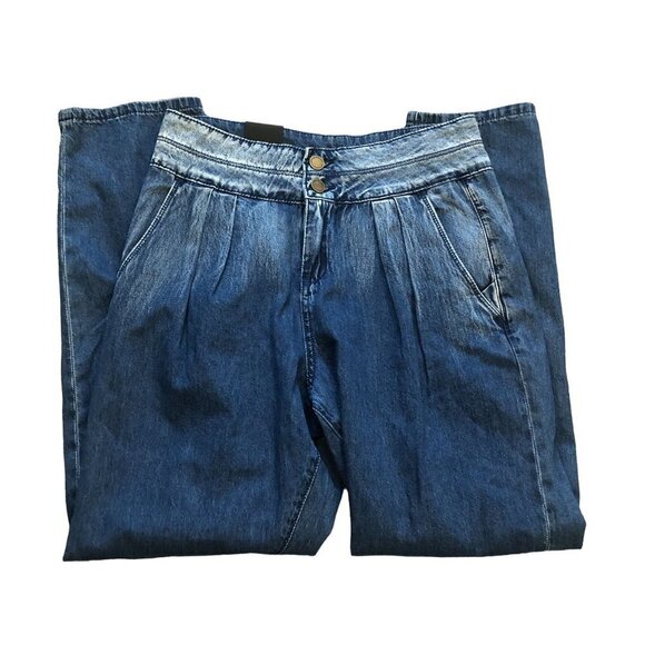 Blanknyc Blank NYC The Balloon Jean Dark Wash Ombre 28" Y2K High Rise Relaxed - Picture 2 of 9